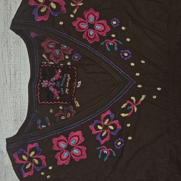 Johnny Was Embroidered Floral Boho Dress Brown Size M - Picture 3 of 9